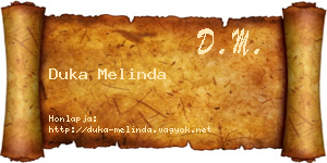 Duka Melinda névjegykártya